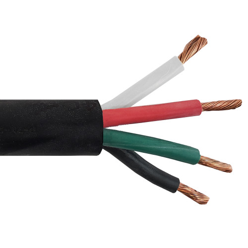 Flexible Electrical Cord Cable - 8AWG 4C SOOW 600V 90C - Black (Per Meter)