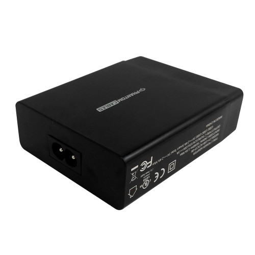 USB Wall Charger With Type-C PD And Three A Smart IC Ports Overload Protection Black Delivery Type-A Power FN-CH-USB-AC3C1P-BK