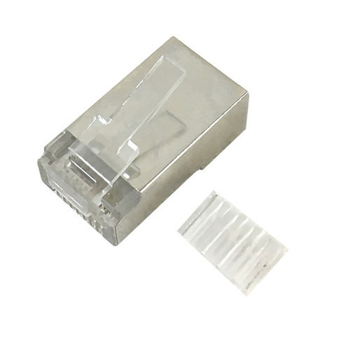RJ45 Cat6a Shielded Plug with Insert Solid or Stranded 8P 8C - 50 pack