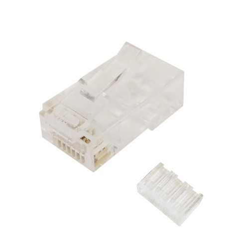 RJ45 2 Piece Cat6 Plug for Round Cable (Solid or Stranded) (8P 8C) - Pack of 50