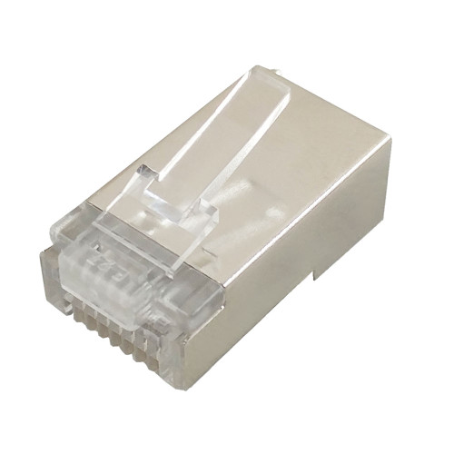 RJ45 Cat5e Plug Shielded with External Crimp for Round Cable (8P 8C) - Pack of 50