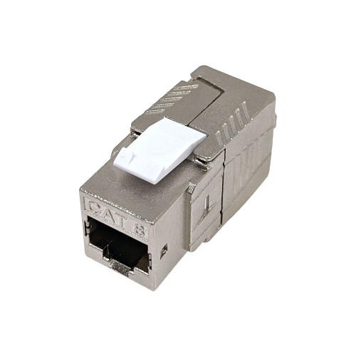 Cat8 Slim Profile Shielded RJ45 Jack 110 Punch Or Tool Less Stainless Steel Punch/Tool-Less FN-JK-C8-SS
