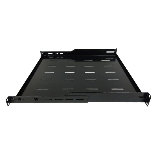 19 Inch Four Post Vented Adjustable Depth Equipment Shelf Adjusts 18 To 25 Deep Mount From FN-RM-362