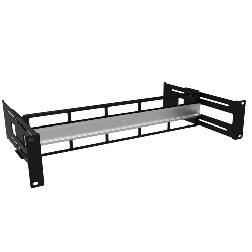 Hammond 19 Inch Adjustable Depth DIN Rail Kit For Flexible Mounting In Enclosures FN-RMAD19003BK