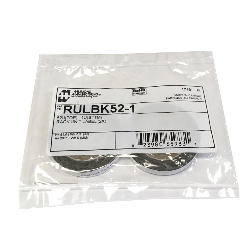 Hammond Rack Label Strip Pair For Clear Server Cabinet Identification FN-RULBK52-1