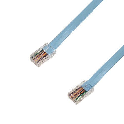 6ft RJ45 Male to RJ45 Male Cisco Console Rollover Cable - Light Blue