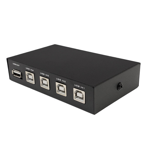 Manual 4 Port USB 2.0 Switch With Push Button For Multi Device Sharing FN-USB-SM4-C