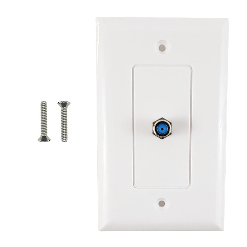 Single Gang Decora Style 3Ghz Coax Wall Plate - White