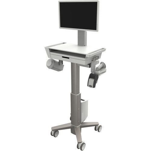 Ergotron CareFit Slim 20 LCD Medical Cart - 907 kg Capacity - 3 Casters - 4 10160 mm Caster Size - Aluminum - 18 Width x 167 C50-3500-0