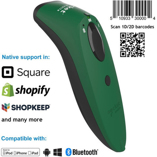 Socket Mobile SocketScanreg S740 Universal Barcode Scanner Green - Wireless Connectivity - 1D 2D - Imager - Bluetooth - Green CX3417-1836