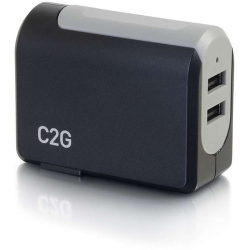 C2G 2-Port USB Wall Charger - AC to USB Adapter 5V 48A Output - 120 V AC 230 V AC Input - 49 V DC480 A 53 V DC 48 V DC 20276