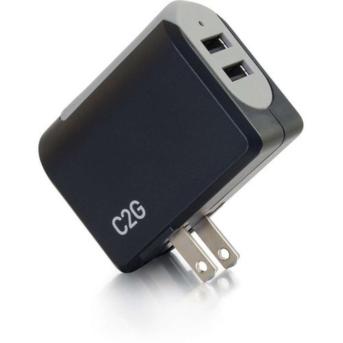 C2G 2-Port USB Wall Charger - AC to USB Adapter 5V 48A Output - 120 V AC 230 V AC Input - 49 V DC480 A 53 V DC 48 V DC 20276