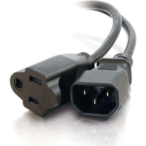 C2G 6ft 18 AWG Monitor Power Adapter Cord IEC320C14 to NEMA 5-15R - Black - 6 ft Cord Length 03148