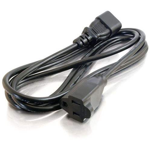 C2G 6ft 18 AWG Monitor Power Adapter Cord IEC320C14 to NEMA 5-15R - Black - 6 ft Cord Length 03148