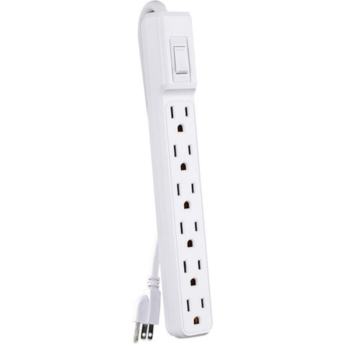 CyberPower MP1044NN Power Strip - NEMA 5-15P - 6 x NEMA 5-15R - 2 ft Cord - 125 V AC Voltage - White MP1044NN
