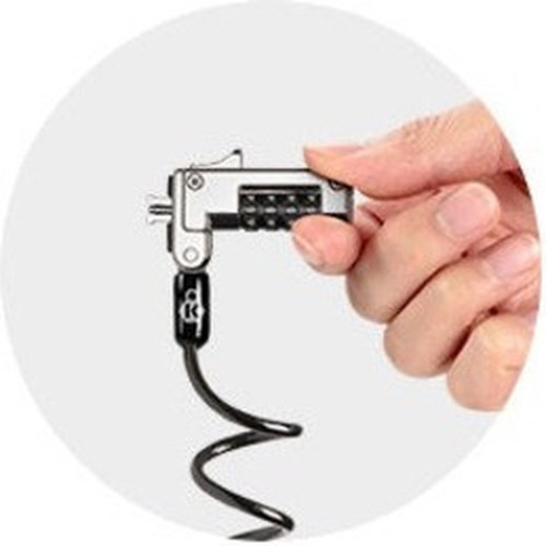 Kensington Slim NanoSaver Portable Combination Lock - Resettable - 4-digit - Black - Plastic Carbon Steel - 6 ft - For Notebook K60627WW