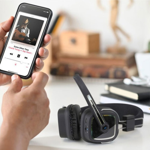 Aluratek Bluetooth Wireless Stereo Headset with Boom Microphone and Bluetooth Dongle - Stereo - Mini-phone 35mm - WiredWireless - ABHS02F