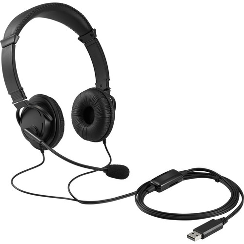 Kensington USB Hi-Fi Headphones with Mic and Volume Control - Stereo - USB Type A - Wired - Over-the-head - Binaural - Ear-cup - 6 ft (Fleet Network)