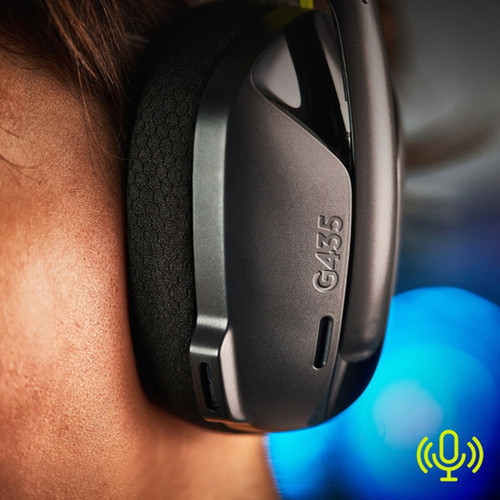 Logitech G435 Lightspeed Wireless Gaming Headset - Stereo - USB Type A - Wireless - Bluetooth - 328 ft - 45 Ohm - 20 Hz - 20 kHz - - 981-001049