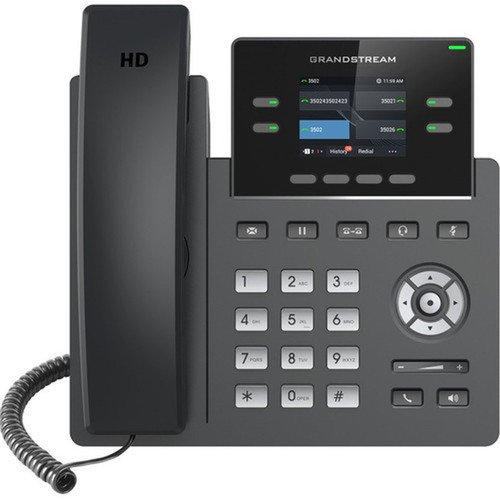 Grandstream GRP2612 IP Phone - Corded - Corded - Wall Mountable Desktop - VoIP - 2 x Network RJ-45 GRP2612