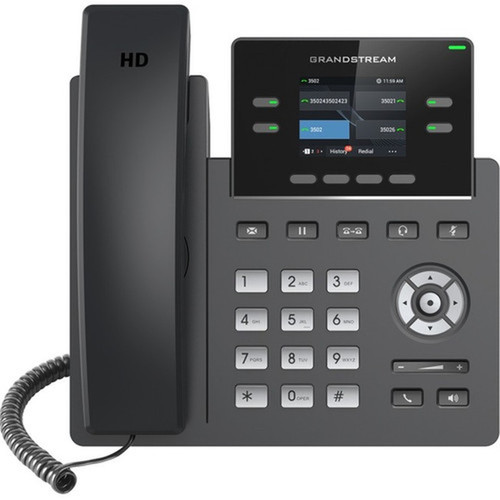Grandstream GRP2612 IP Phone - Corded - Corded - Wall Mountable - 2 x Total Line - VoIP - 2 x Network RJ-45 - PoE Ports GRP2612P