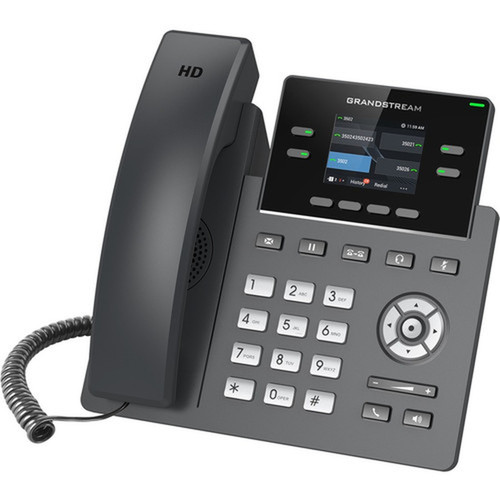 Grandstream GRP2612 IP Phone - Corded - Corded - Wall Mountable - 2 x Total Line - VoIP - 2 x Network RJ-45 - PoE Ports GRP2612P