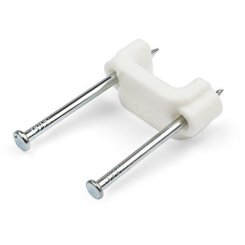 StarTechcom 100 Pack Cable Clips with Nails - Two Steel Nails - Reusable Nail-in Clamps - Cord Mounting ClipsFastenersTacks White - CBMDNMCC1