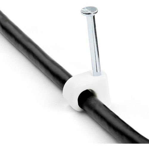 StarTechcom 100 Pk M Cable Clips w Nail - Reusable Nail-in Clamps - Cord MountingHolding Clips - Cable Tacks Wire Fasteners White CBMNMCC2