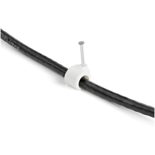 StarTechcom 100 Pk XL Cable Clips w Nail - Reusable Nail-in Clamps - Cord MountingHolding Clips - Cable Tacks Wire Fasteners White CBMNMCC4