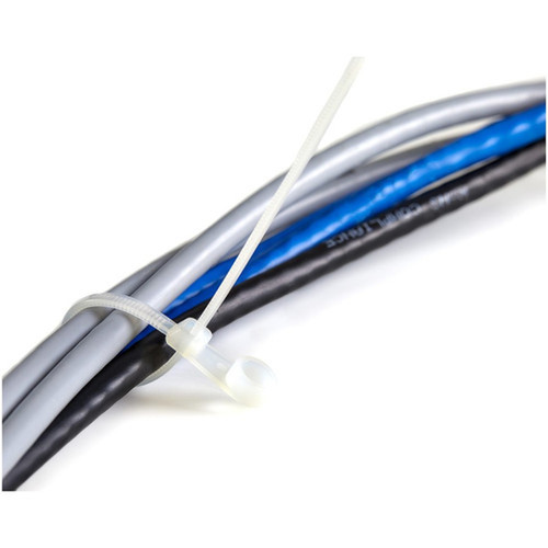 StarTechcom 410cm Cable Ties with Mounting Hole 7824mm Dia 18lb8kg Tensile Strength Nylon Zip Ties UL Listed 100 Pack - CBMZTS10N4