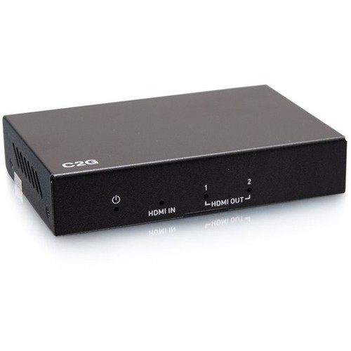C2G 2-Port HDMI Distribution Amplifier Splitter - 4K 60Hz - 4096 x 2160 - 1 x HDMI In - 2 x HDMI Out - Nickel Plated C2G41600