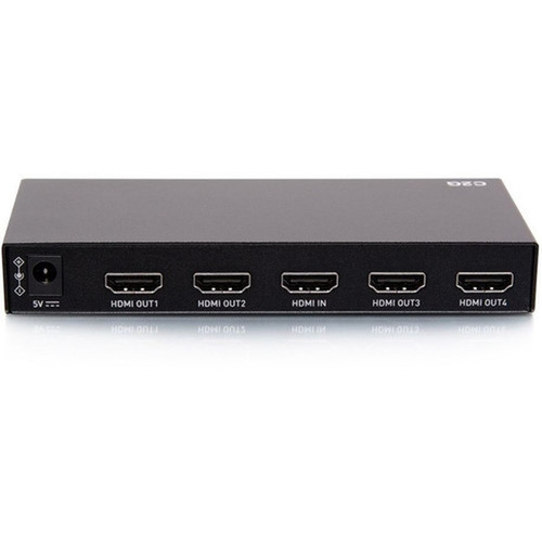C2G 4-Port HDMI Distribution Amplifier Splitter - 4K 60Hz - 4096 x 2160 - 1 x HDMI In - 4 x HDMI Out - Nickel Plated C2G41601