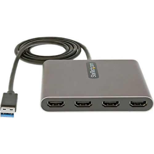 StarTechcom USB-A to HDMI Adapter - 1 Pack - 1 x 9-pin Type A USB 30 USB Male - 4 x HDMI Digital AudioVideo Female - 1920 x 1080 - USB32HD4