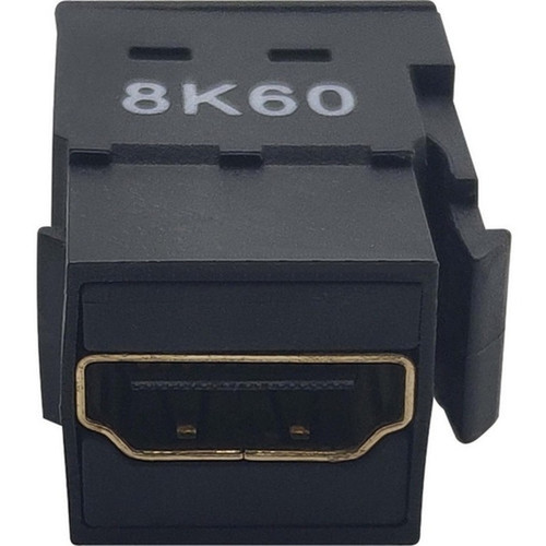 Tripp Lite HDMI KeystonePanel-Mount Coupler FF - 8K 60 Hz Black - 7680 x 4320 Supported - Gold Connector - Gold Contact - Black - P164-000-KPBK8K