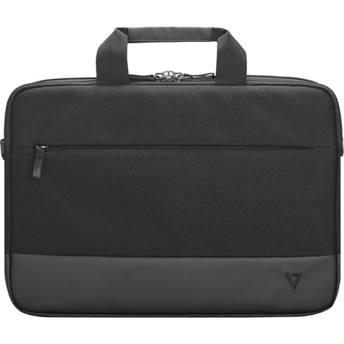 V7 Professional CTP14-ECO-BLK Carrying Case (Briefcase) for 14" to 14.1" Notebook - Black - Water Resistant Bottom - 210D Polyester - (Fleet Network)
