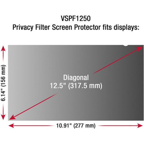 ViewSonic Privacy Screen Filter Black - For 125 Widescreen Notebook - Scratch Resistant - Anti-glare - 1 Pack VSPF1250