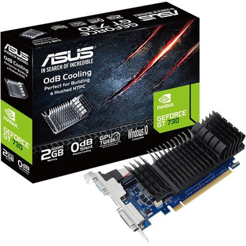 Asus NVIDIA GeForce GT 730 Graphic Card - 2 GB GDDR5 - Low-profile - 902 MHz Core - 64 bit Bus Width - PCI Express 20 - HDMI - VGA - GT730-SL-2GD5-BRK