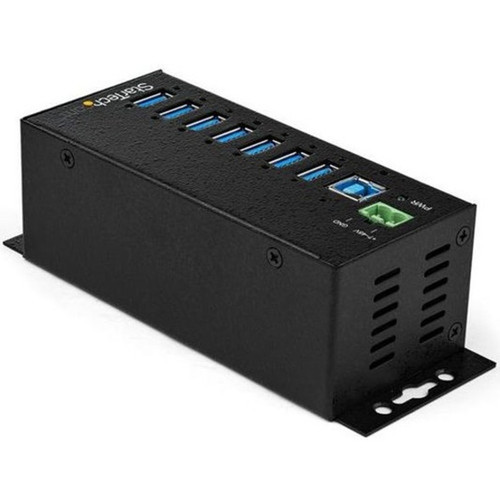 StarTechcom 7 Port USB Hub w Power Adapter - Metal Industrial USB 30 Data Hub - Din Rail Wall  Desk Mountable USB 31 Gen 1 5Gbps HB30A7AME