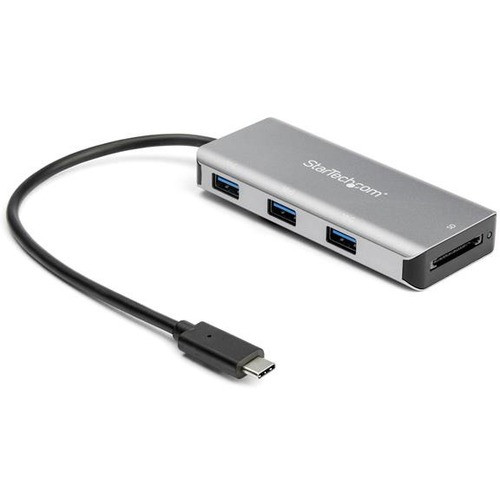 StarTech.com 3 Port USB C Hub with SD Card Reader - 3x USB-A & SD Slot - USB 3.1/3.2 Gen 2 10Gbps Type C Laptop Adapter Hub - Bus - 2 (Fleet Network)