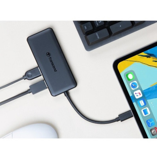 Transcend 6-in-1 USB 31 Gen 2 Type-C Hub - USB 31 Gen 2 Type C - External - 4 USB Ports - 2 USB 31 Ports - Mac Linux PC TS-HUB5C