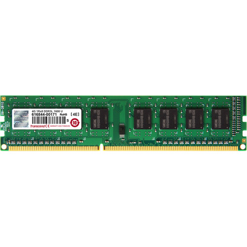 Transcend DDR3L 1600 LONG-DIMM 4GB CL11 1Rx8 1.35V - 4 GB (1 x 4GB) - DDR3-1600/PC3-12800 DDR3 SDRAM - 1600 MHz - CL11 - 1.35 V - - - (Fleet Network)