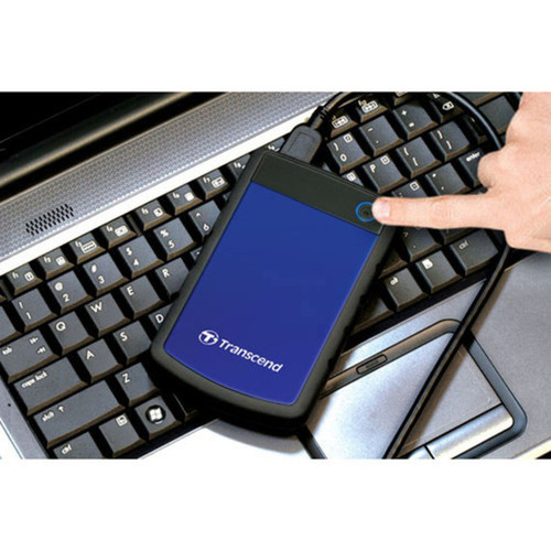 Transcend StoreJet 25H3 4 TB Portable Hard Drive - 25 External - SATA - Navy Blue - USB 30 - 256-bit Encryption Standard - 3 Year TS4TSJ25H3B