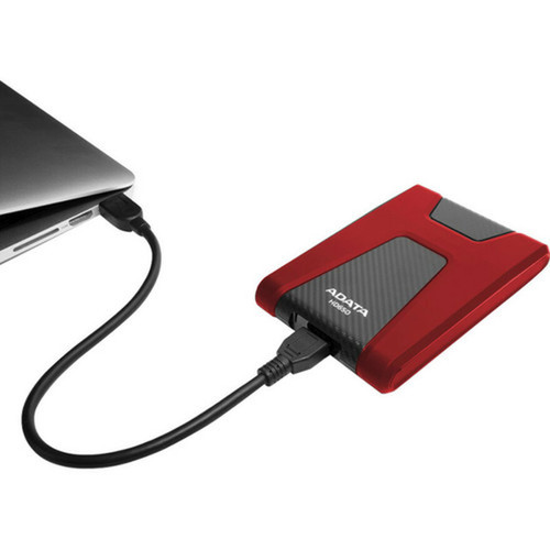 Adata DashDrive Durable HD650 AHD650-1TU31-CRD 1 TB Portable Hard Drive - 25 External - Red - USB 31 - 256-bit Encryption Standard AHD650-1TU31-CRD