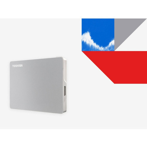 Toshiba Canvio Flex HDTX120XSCAA 2 TB Portable Hard Drive - External - Silver - Tablet Device Supported - USB 30 HDTX120XSCAA