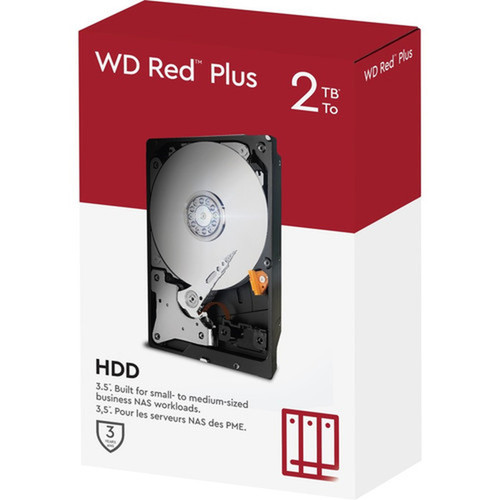 Western Digital Red Plus WD20EFZX 2 TB Hard Drive - 35 Internal - SATA SATA600 - Conventional Magnetic Recording CMR Method - - WD20EFZX