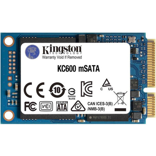 Kingston KC600 256 GB Solid State Drive - mSATA Internal - SATA SATA600 - Desktop PC Notebook Device Supported - 150 TB TBW - 550 SKC600MS256G