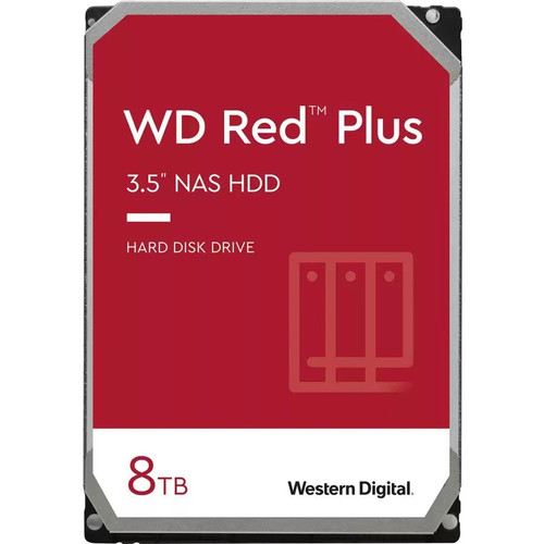 WD Red Plus WD80EFZZ 8 TB Hard Drive - 3.5" Internal - SATA (SATA/600) - Conventional Magnetic Recording (CMR) Method - Storage System (Fleet Network)
