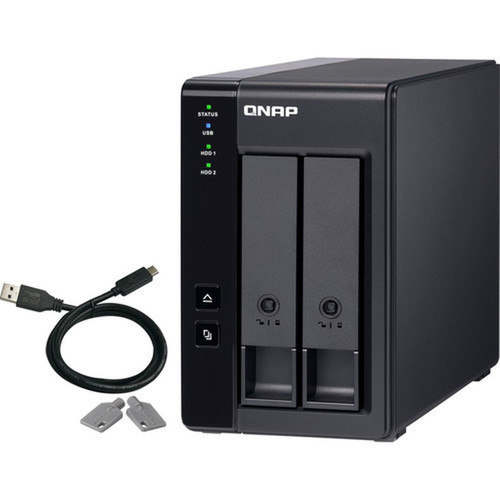 QNAP 2 Bay USB Type-C Direct Attached Storage with Hardware RAID - 2 x HDD Supported - 2 x SSD Supported - Serial ATA600 Controller - TR-002-US