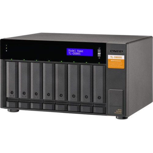 QNAP TL-D800S Drive Enclosure SATA600 - Mini-SAS Host Interface Tower - 8 x HDD Supported - 8 x SSD Supported - 8 x Total Bay - 8 x TL-D800S-US