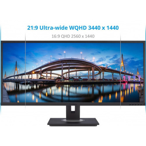 Viewsonic VG3456 34 WQHD LED LCD Monitor - 219 - Black - 34 86360 mm Class - MVA technology - 3440 x 1440 - 107 Billion Colors VG3456